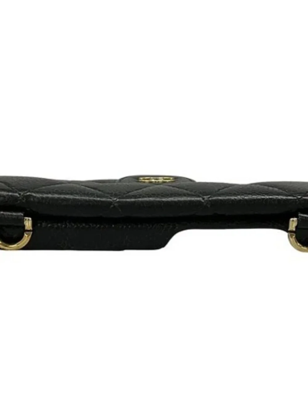 CHANEL Matelasse Black Calfskin Accessory Case Gold hardware